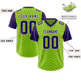 Custom Neon Green Purple Personalized Star Pattern Raglan Sleeves Authentic Football Jersey