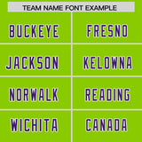 Custom Neon Green Purple Personalized Star Pattern Raglan Sleeves Authentic Football Jersey