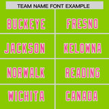 Custom Neon Green Pink Personalized Star Pattern Raglan Sleeves Authentic Football Jersey