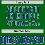 Custom Kelly Green Royal Personalized Star Pattern Raglan Sleeves Authentic Football Jersey