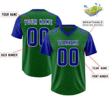 Custom Kelly Green Royal Personalized Star Pattern Raglan Sleeves Authentic Football Jersey