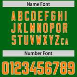 Custom Kelly Green Orange Personalized Star Pattern Raglan Sleeves Authentic Football Jersey