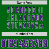 Custom Kelly Green Purple Personalized Star Pattern Raglan Sleeves Authentic Football Jersey