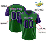 Custom Kelly Green Purple Personalized Star Pattern Raglan Sleeves Authentic Football Jersey
