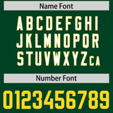 Custom Green Gold Personalized Star Pattern Raglan Sleeves Authentic Football Jersey