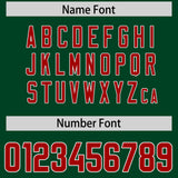 Custom Green Red Personalized Star Pattern Raglan Sleeves Authentic Football Jersey