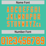 Custom Bright Green Orange Personalized Star Pattern Raglan Sleeves Authentic Football Jersey