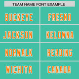 Custom Bright Green Orange Personalized Star Pattern Raglan Sleeves Authentic Football Jersey