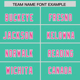 Custom Bright Green Pink Personalized Star Pattern Raglan Sleeves Authentic Football Jersey