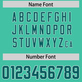 Custom Bright Green Aqua Personalized Star Pattern Raglan Sleeves Authentic Football Jersey