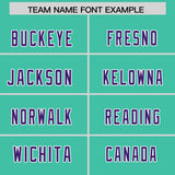 Custom Bright Green Purple Personalized Star Pattern Raglan Sleeves Authentic Football Jersey