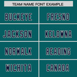 Custom Aqua Navy Personalized Star Pattern Raglan Sleeves Authentic Football Jersey