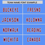 Custom Powder Blue Cardinal Personalized Star Pattern Raglan Sleeves Authentic Football Jersey