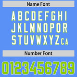 Custom Powder Blue Neon Green Personalized Star Pattern Raglan Sleeves Authentic Football Jersey