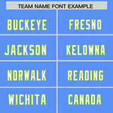 Custom Powder Blue Neon Green Personalized Star Pattern Raglan Sleeves Authentic Football Jersey