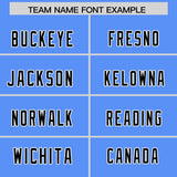 Custom Powder Blue Black Personalized Star Pattern Raglan Sleeves Authentic Football Jersey