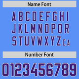 Custom Powder Blue Purple Personalized Star Pattern Raglan Sleeves Authentic Football Jersey