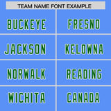 Custom Powder Blue Kelly Green Personalized Star Pattern Raglan Sleeves Authentic Football Jersey