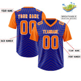 Custom Royal Orange Personalized Star Pattern Raglan Sleeves Authentic Football Jersey