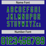 Custom Royal Kelly Green Personalized Star Pattern Raglan Sleeves Authentic Football Jersey