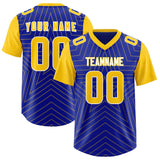 Custom Royal Gold Personalized Star Pattern Raglan Sleeves Authentic Football Jersey