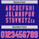 Custom Royal Pink Personalized Star Pattern Raglan Sleeves Authentic Football Jersey