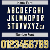 Custom Navy Old Gold Personalized Star Pattern Raglan Sleeves Authentic Football Jersey