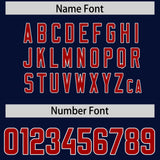 Custom Navy Red Personalized Star Pattern Raglan Sleeves Authentic Football Jersey