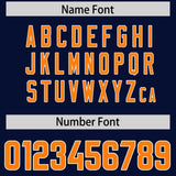 Custom Navy Orange Personalized Star Pattern Raglan Sleeves Authentic Football Jersey