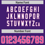 Custom Purple Pink Personalized Star Pattern Raglan Sleeves Authentic Football Jersey