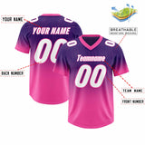 Custom Purple Pink Gradient Fashion Outdoor Authentic Football Jersey