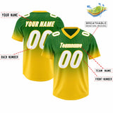 Custom Kelly Green Gold Gradient Fashion Outdoor Authentic Football Jersey