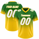 Custom Kelly Green Gold Gradient Fashion Outdoor Authentic Football Jersey