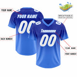 Custom Royal Powder Blue Gradient Fashion Outdoor Authentic Football Jersey
