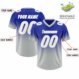 Custom Royal Gray Gradient Fashion Outdoor Authentic Football Jersey