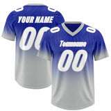 Custom Royal Gray Gradient Fashion Outdoor Authentic Football Jersey