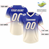Custom Royal Cream Gradient Fashion Outdoor Authentic Football Jersey