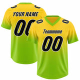Custom Gold Neon Green Gradient Fashion Outdoor Authentic Football Jersey