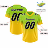 Custom Neon Green Gold Gradient Fashion Outdoor Authentic Football Jersey