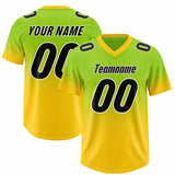 Custom Neon Green Gold Gradient Fashion Outdoor Authentic Football Jersey