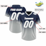 Custom Navy Gray Gradient Fashion Outdoor Authentic Football Jersey