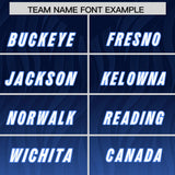 Custom Navy Powder Blue Gradient Fashion Outdoor Authentic Football Jersey