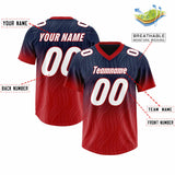 Custom Navy Red Gradient Fashion Outdoor Authentic Football Jersey