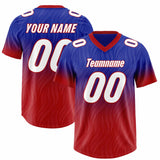 Custom Royal Red Gradient Fashion Outdoor Authentic Football Jersey