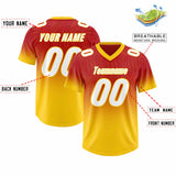 Custom Red Gold Gradient Fashion Outdoor Authentic Football Jersey