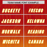 Custom Red Gold Gradient Fashion Outdoor Authentic Football Jersey