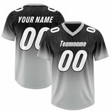 Custom Black Gray Gradient Fashion Outdoor Authentic Football Jersey