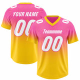 Custom Pink Gold Gradient Fashion Outdoor Authentic Football Jersey