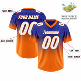 Custom Royal Orange Gradient Fashion Outdoor Authentic Football Jersey