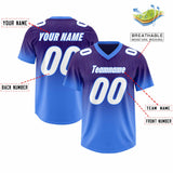 Custom Purple Powder Blue Gradient Fashion Outdoor Authentic Football Jersey